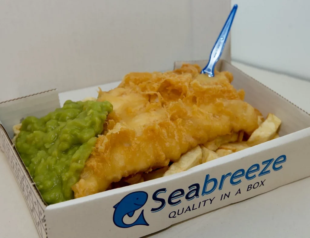 A Box of Fish and Chips From Redcar Seabreeze