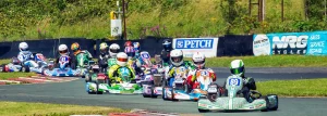 A picture of go karting racing at Teesside Autodrome